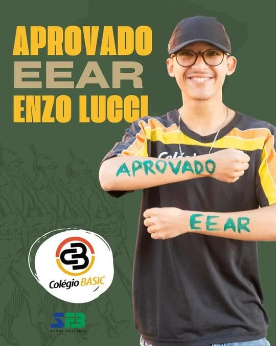 Enzo Lucci, aluno do Colégio Basic aprovado na EEAR