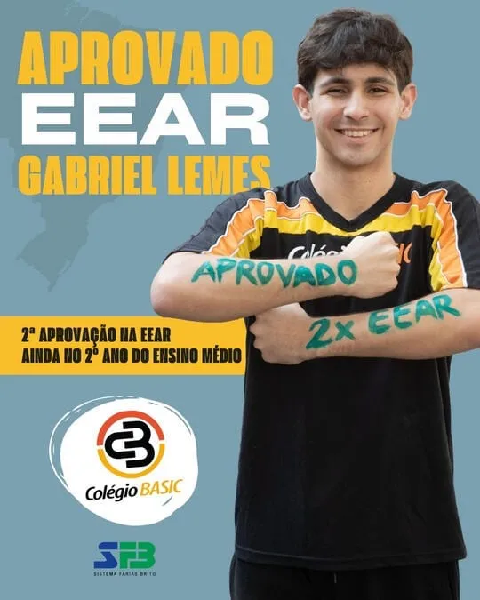 Gabriel Lemes, aprovado pela segunda vez na EEAR ainda no 2º ano do Ensino Médio