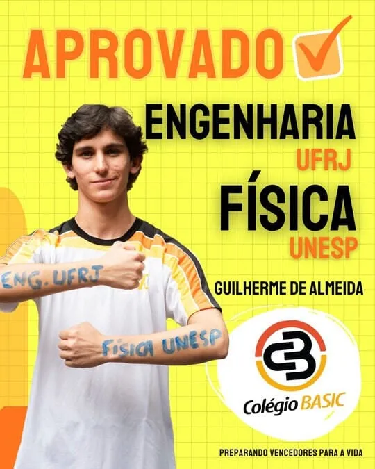 Guilherme de Almeida, aprovado em Engenharia na UFRJ e em Física na UNESP